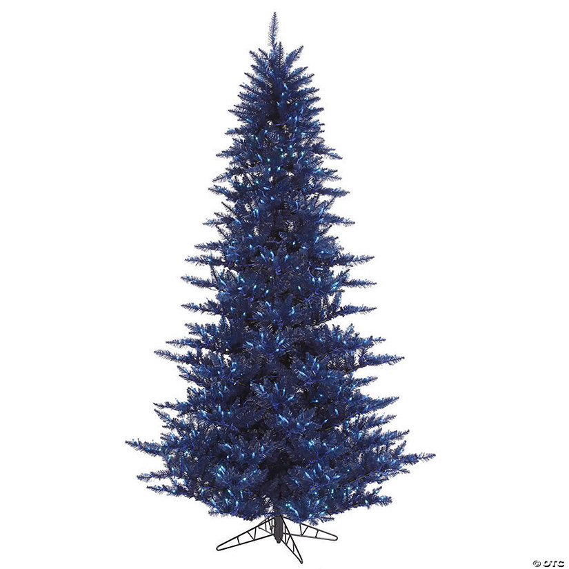 Vickerman 3' Navy Blue Fir Christmas Tree with Blue LED Lights Image