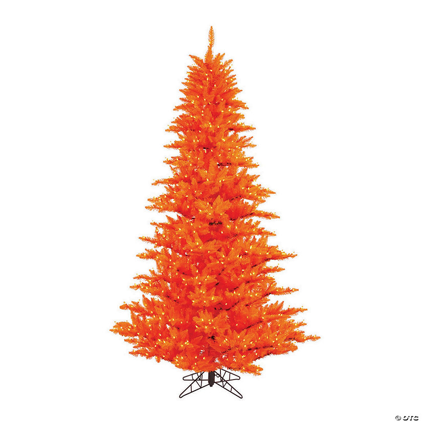 Vickerman 3' Orange Fir Christmas Tree with Orange Lights Image