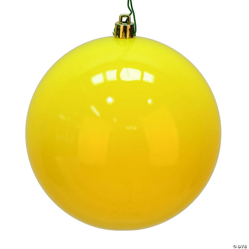 Vickerman 3" Yellow Shiny Ball Ornament, 12 per Bag Image