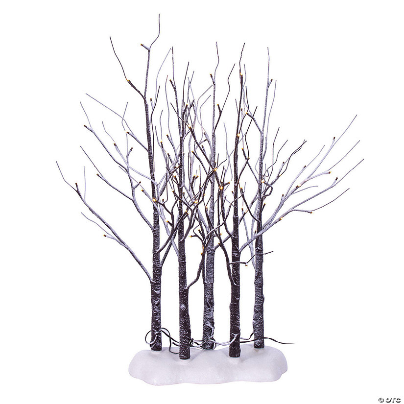 Vickerman 30" Brown Frosted Twig Tree Grove, Warm White 3mm Wide Angle LED lights, 5 Piece Set. Image