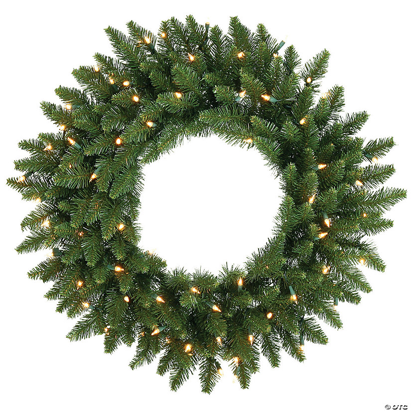 Vickerman 30" Camdon Fir Artificial Christmas Wreath, Clear Dura-lit Incandescent Mini Lights Image