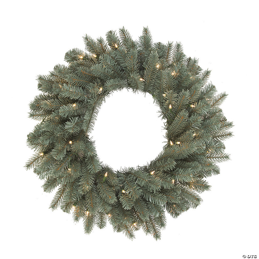 Vickerman 30" Colorado Blue Spruce Artificial Christmas Wreath, Clear Dura-lit Incandescent Lights Image