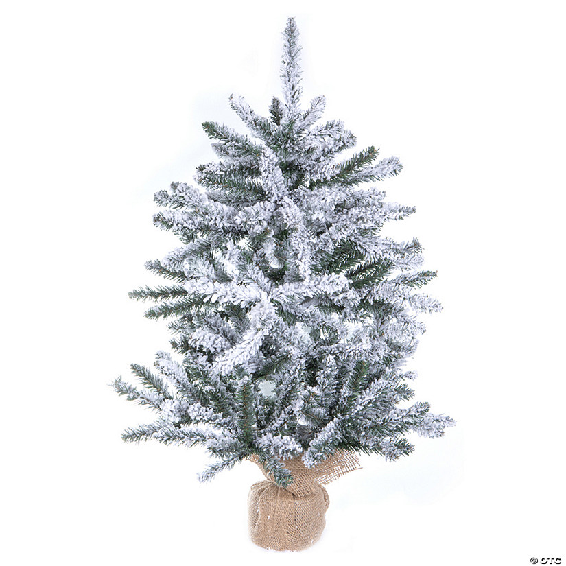 Vickerman 30" Flocked Anoka Pine Artificial Christmas Tree, Unlit Image