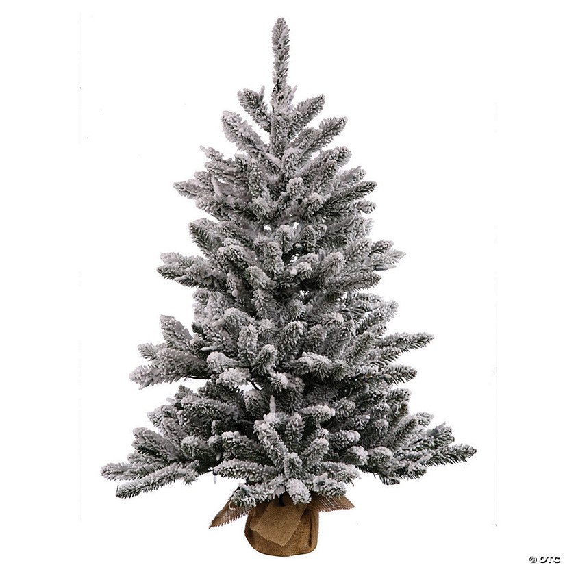 Vickerman 30" Flocked Anoka Pine Christmas Tree with Warm White LED Lights Image