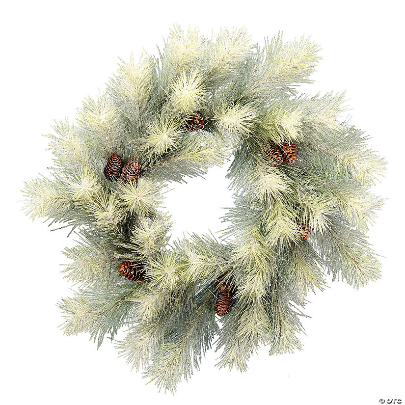 Vickerman 30" Norfolk Frosted Pine Artificial Christmas Wreath, Unlit Image