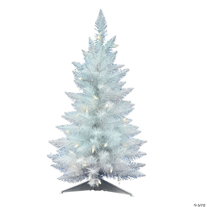 Vickerman 30" Sparkle White Spruce Pencil Christmas Tree with Warm White LED Lights Image
