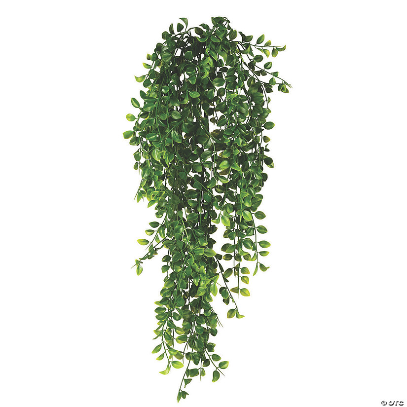Vickerman 31" Artificial Green Mini Leaf Hanging Bush - 2/pk Image