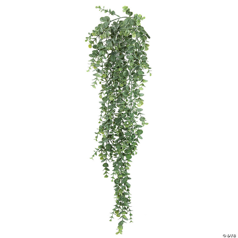 Vickerman 32" Artificial Green Hanging Mini Leaf Eucalyptus Bush, Pack of 2 Image