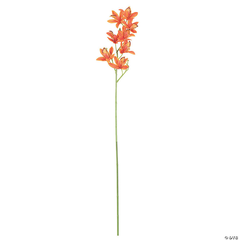 Vickerman 32" Artificial Orange Orchid Stem Image