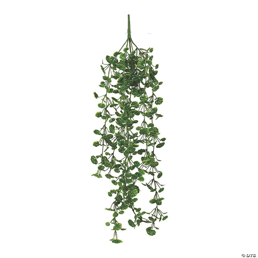 Vickerman 34" Artificial Green Begonia Leaf Hanging Bush - 3/pk Image