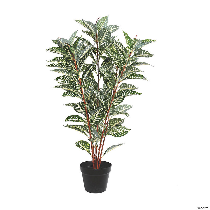 Vickerman 35" Artificial Green Real Touch Zebra Plant In Pot Image