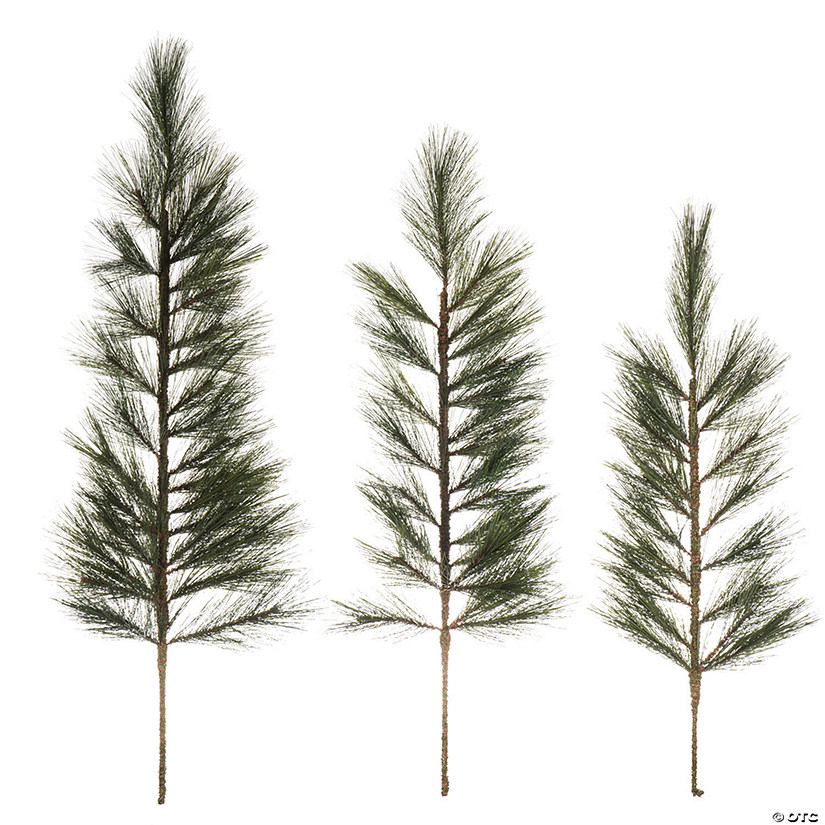 Vickerman 36-42-48" Artificial White Pine Tops 3Pc Set Image
