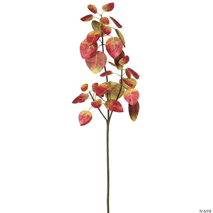 Vickerman 36" Artificial Autumn Red Eucalyptus Spray. Includes 3 sprays per pack. Image