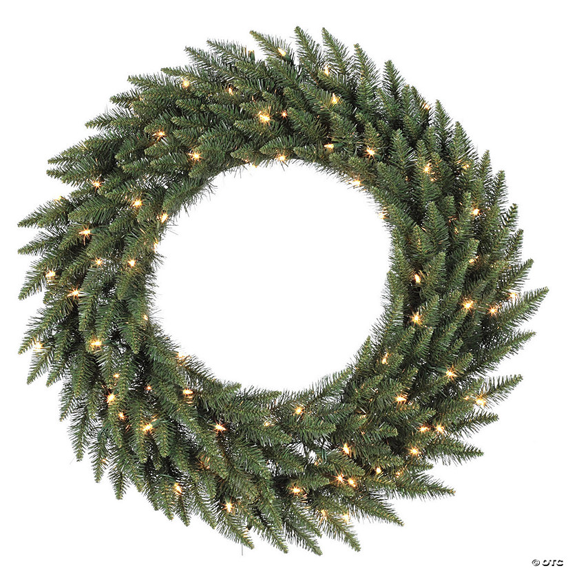 Vickerman 36" Camdon Fir Artificial Christmas Wreath, Clear Dura-lit Incandescent Mini Lights Image