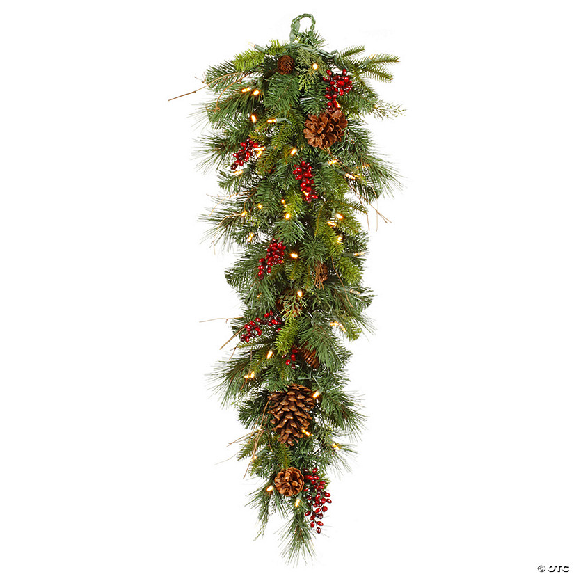 Vickerman 36" Cibola MiPropered Berry Artificial Christmas Teardrop, Warm White LED Lights Image