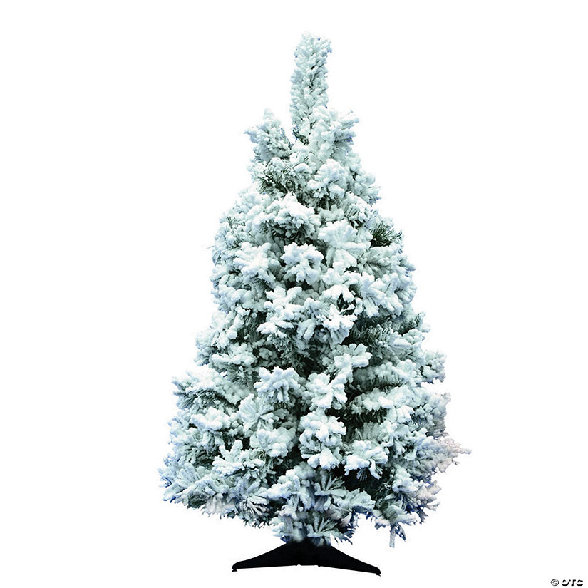 Vickerman 36" Flocked Alaskan Pine Christmas Tree - Unlit Image