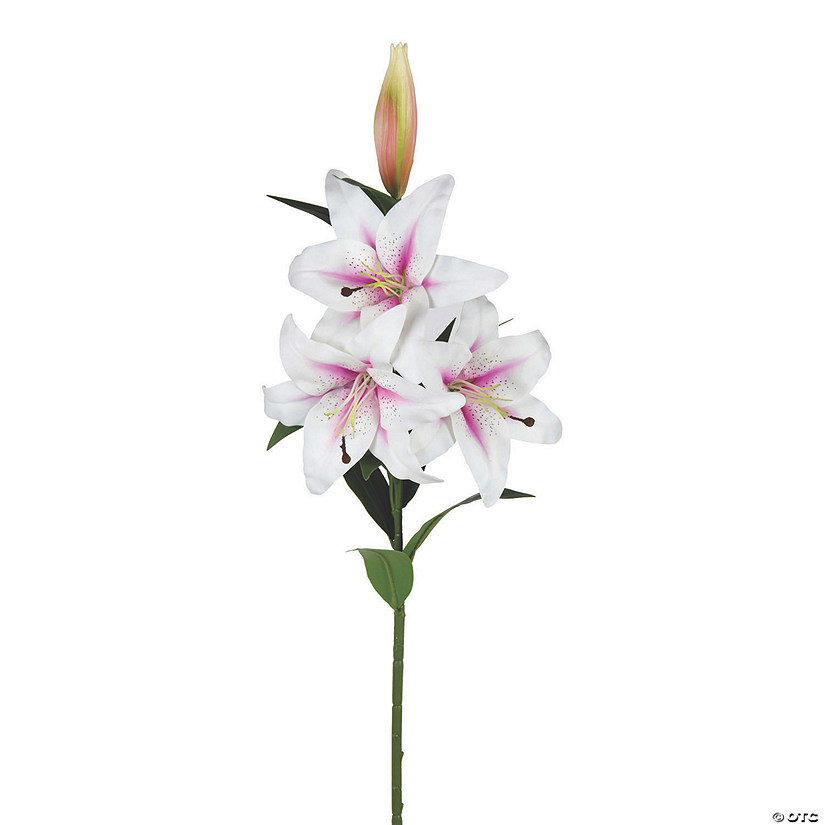 Vickerman 36'' Pink and White Real Touch Lily Spray Image