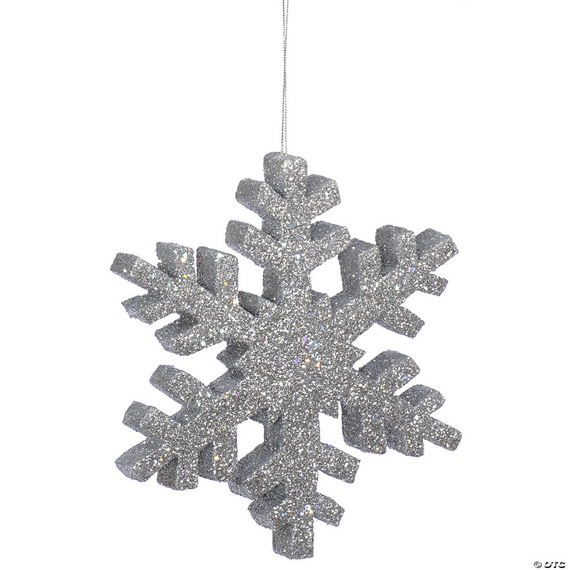 Vickerman 36" Silver Glitter Snowflake Christmas Ornament Image