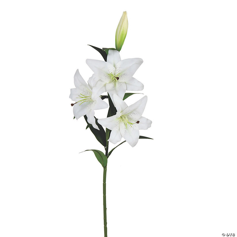 Vickerman 36'' White Real Touch Lily Spray Image