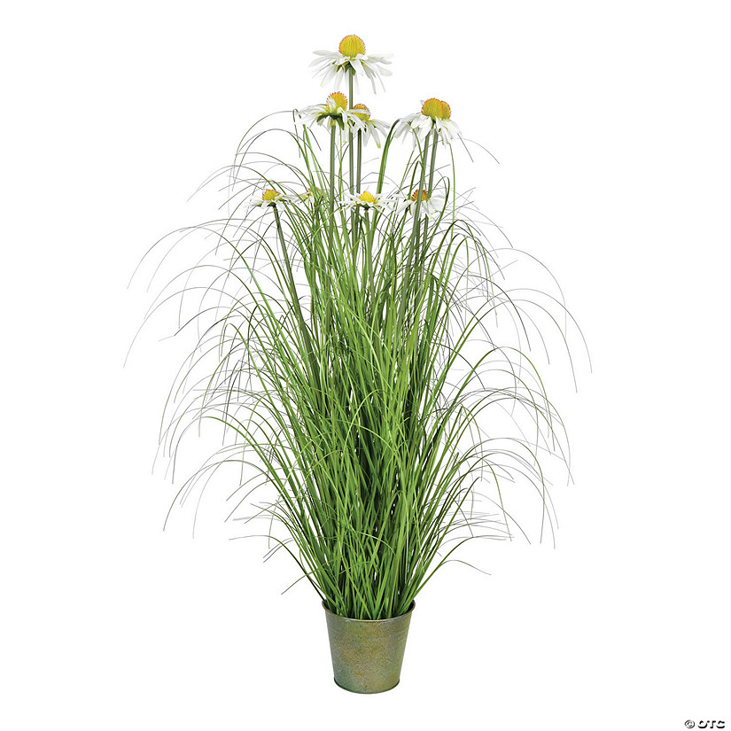 Vickerman 37" Artificial  Green Grass and Daisies Image