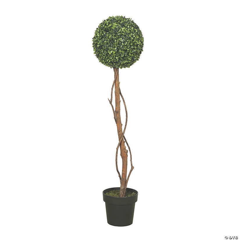 Vickerman 39" Artificial Green Boxwood Topiary - Features an 11" Ball Image