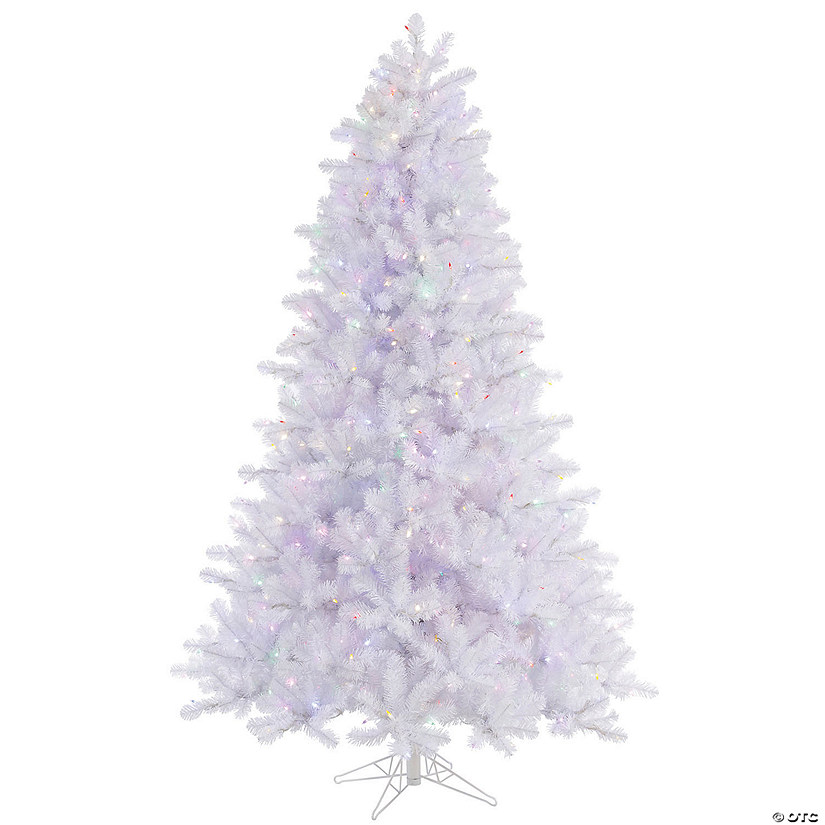 Vickerman 4.5' Crystal White Pine Artificial Christmas Tree, Multi-Colored LED Lights Image