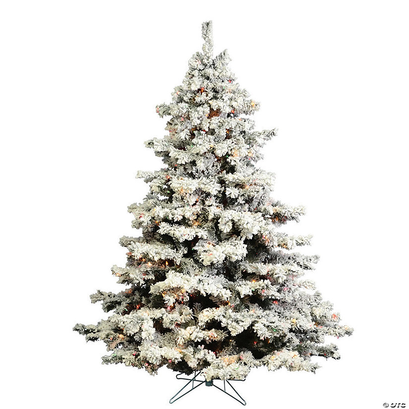 Vickerman 4.5' Flocked Alaskan Pine Christmas Tree with Lights Image