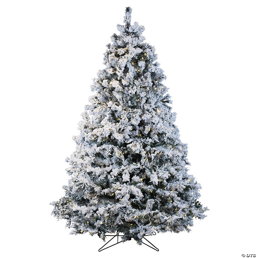 Vickerman 4.5' Flocked Alaskan Pine Christmas Tree with Warm White Lights Image