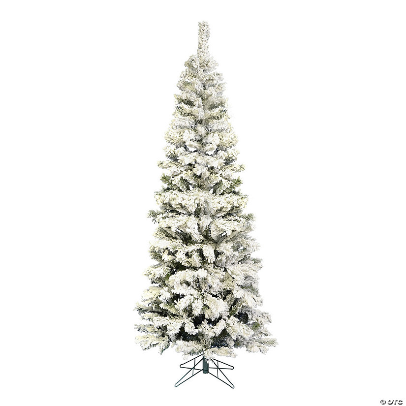 Vickerman 4.5' Flocked Pacific Pencil Artificial Christmas Tree, Unlit Image