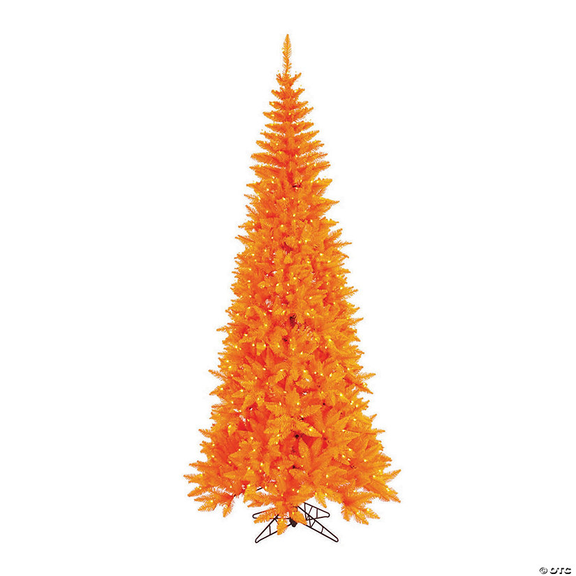 Vickerman 4.5' Orange Fir Christmas Tree with Orange LED Lights Image