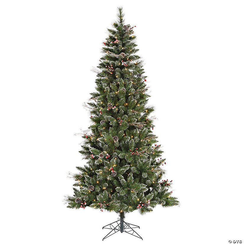 Vickerman 4.5' Snow Tipped Pine and Berry Christmas Tree with LED Lights Image