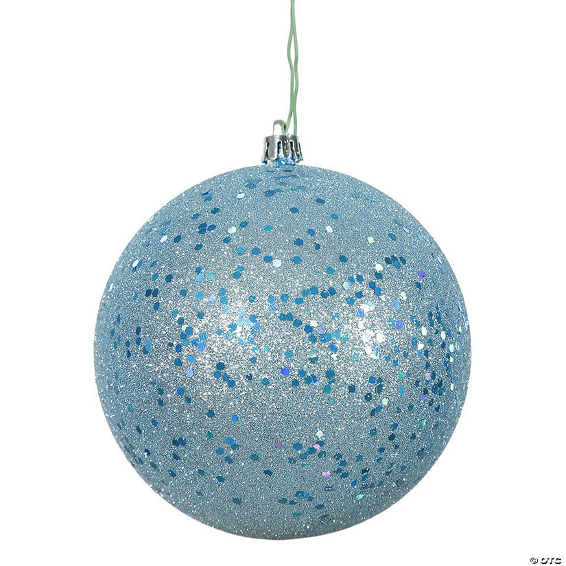Vickerman 4.75" Baby Blue Sequin Ball Ornament, 4 per Bag Image