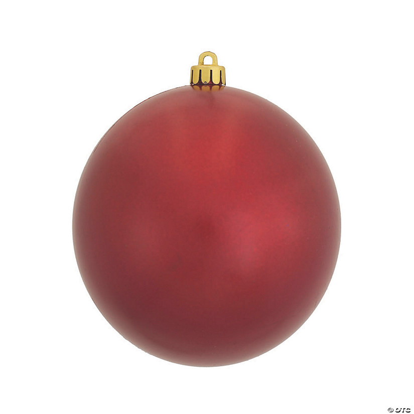 Vickerman 4.75" Red Candy Ball Ornament, 4 per Bag Image