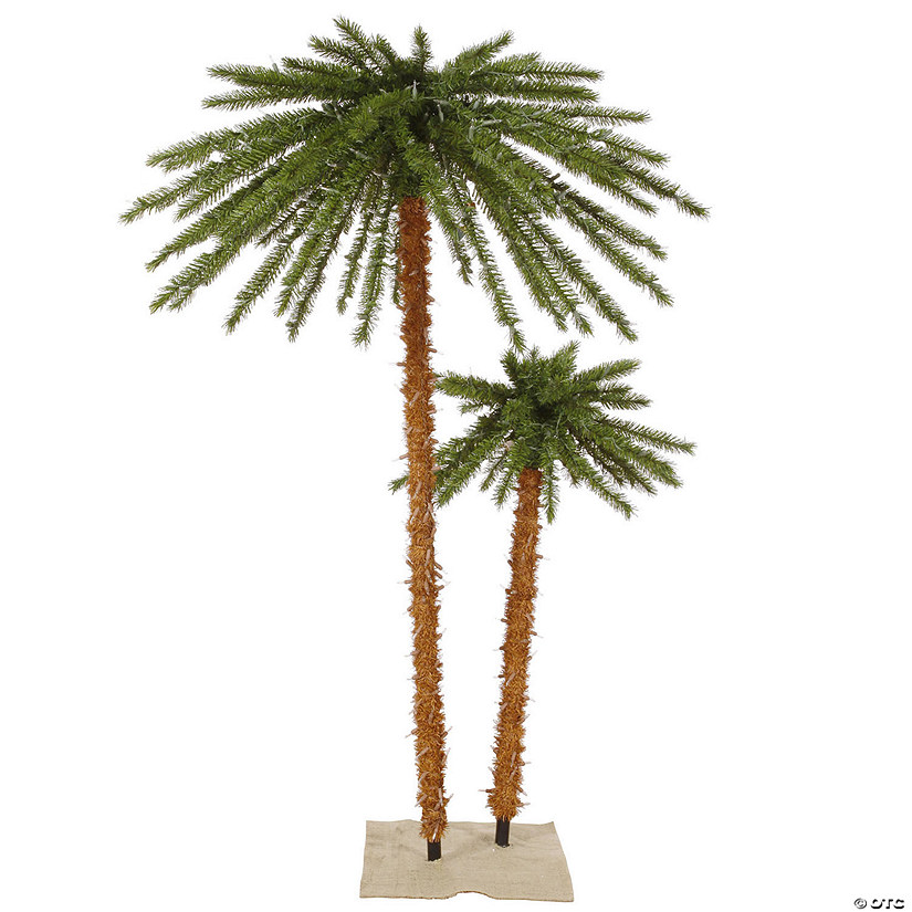 Vickerman 4' and 6' Outdoor Palm Artificial Christmas Artificial Tree with 400 Warm White Italian LED Lights Image