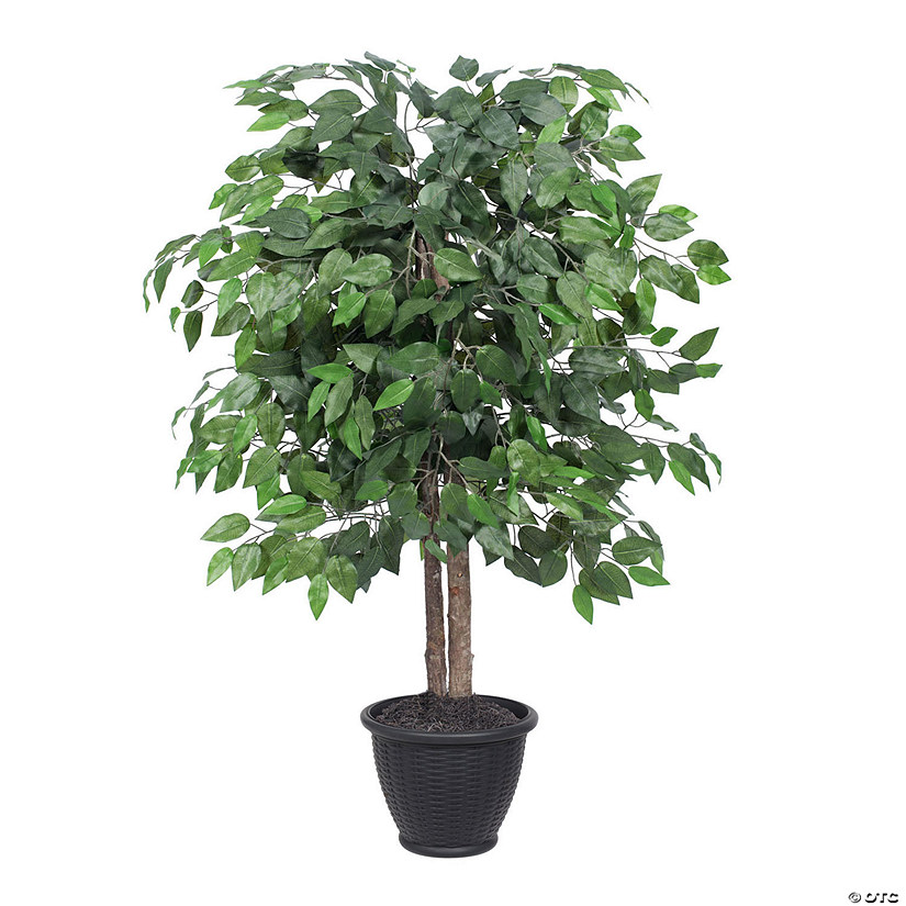 Vickerman 4' Artificial Ficus Bush, Gray Plastic Container Image