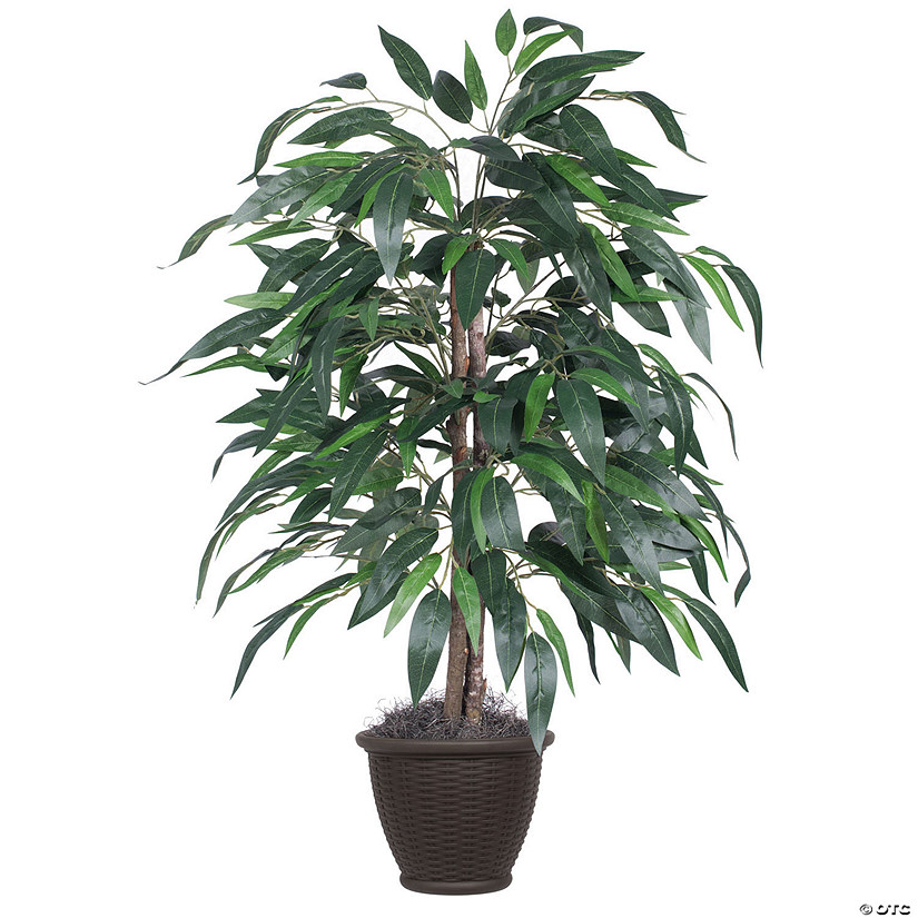Vickerman 4' Artificial Mango Bush, Brown Plastic Container Image