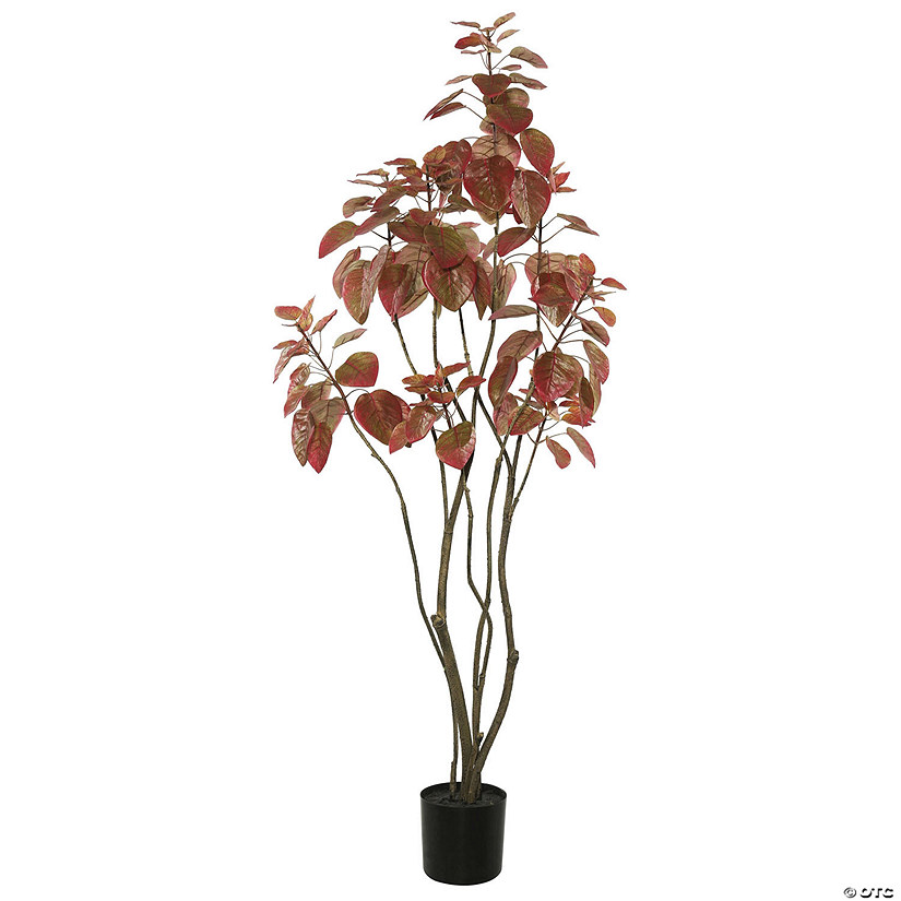 Vickerman 4' Artificial Red Potted Rogot Rurple Tree Image
