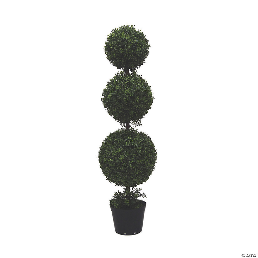 Vickerman 4'  Artificial Triple Ball Green Boxwood Topiary - UV Resistant Image
