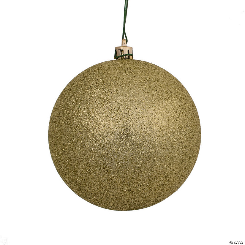 Vickerman 4" Champagne Glitter Ball Ornament, 6 per Bag Image