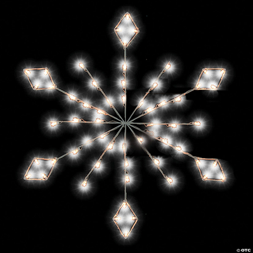 Vickerman 4' Diamond Snowflake Pole Decoration With 48 LED Lights. Image