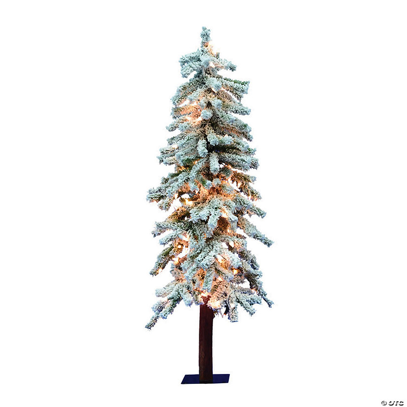 Vickerman 4' Flocked Alpine Christmas Tree with Clear Lights Oriental