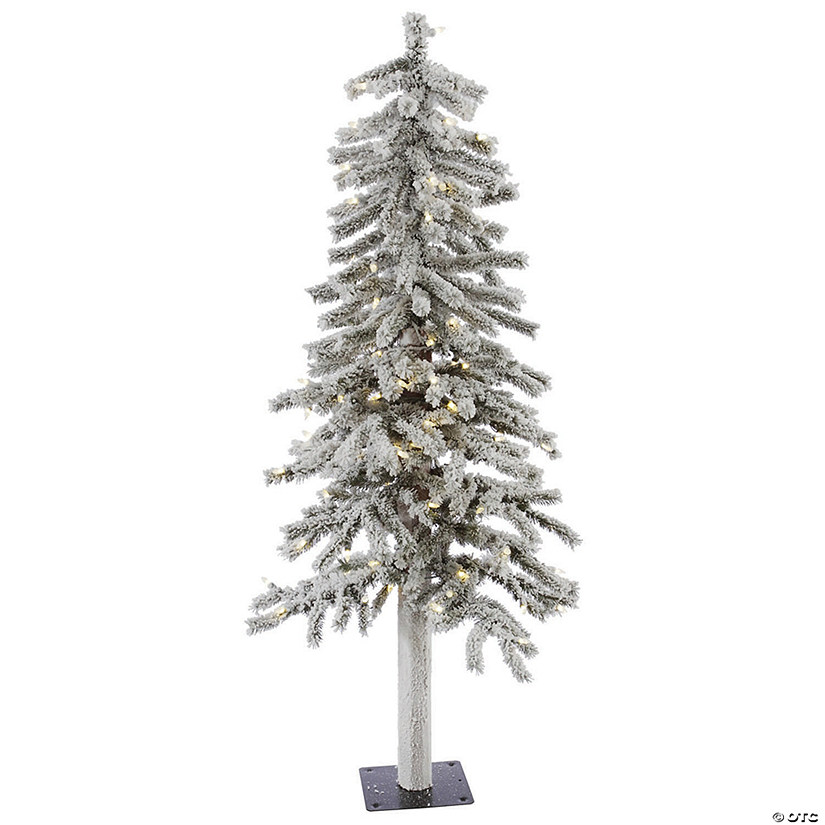 Vickerman 4' Flocked Alpine Christmas Tree with LED Lights Image