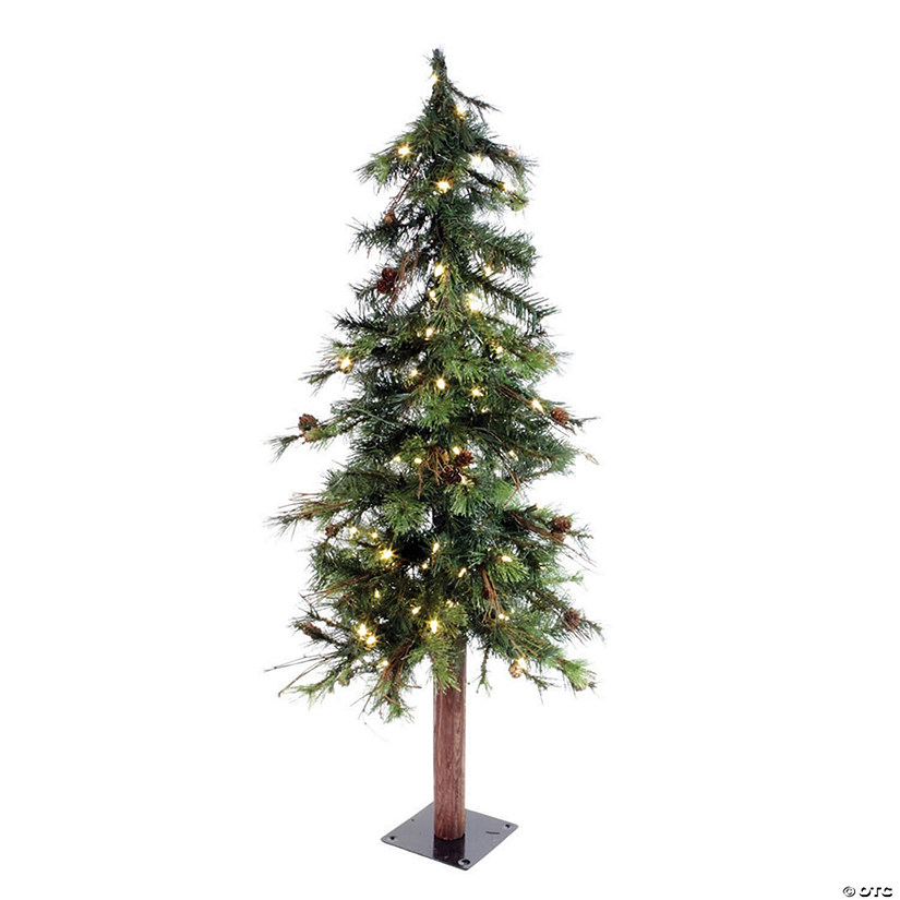 Vickerman 4' Mixed Country Alpine Christmas Tree with Warm White LED Lights Image