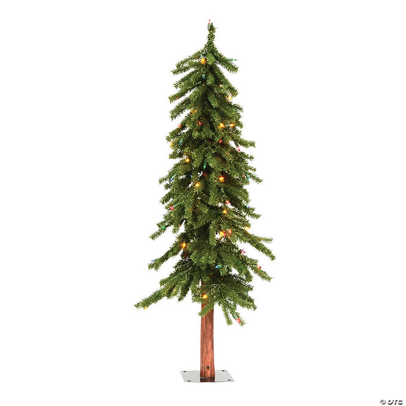 Vickerman 4' Natural Alpine Christmas Tree with Multi-Colored Lights Image