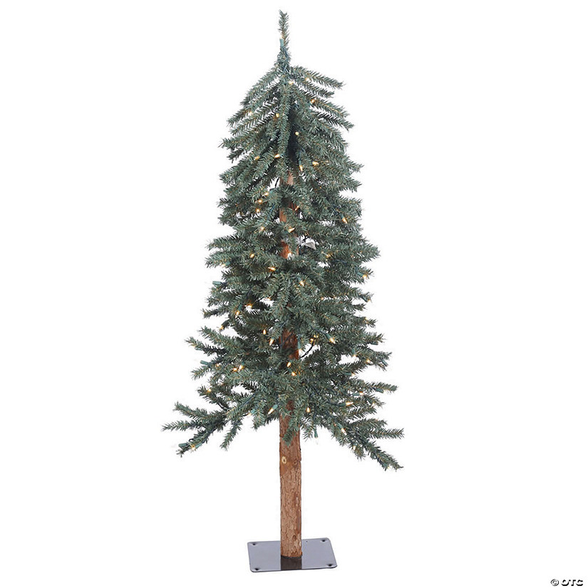 Vickerman 4' Natural Bark Alpine Christmas Tree with LED Lights Image