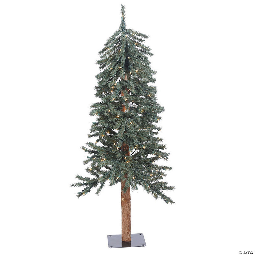 Vickerman 4' Natural Bark Alpine Christmas Tree with LED Lights