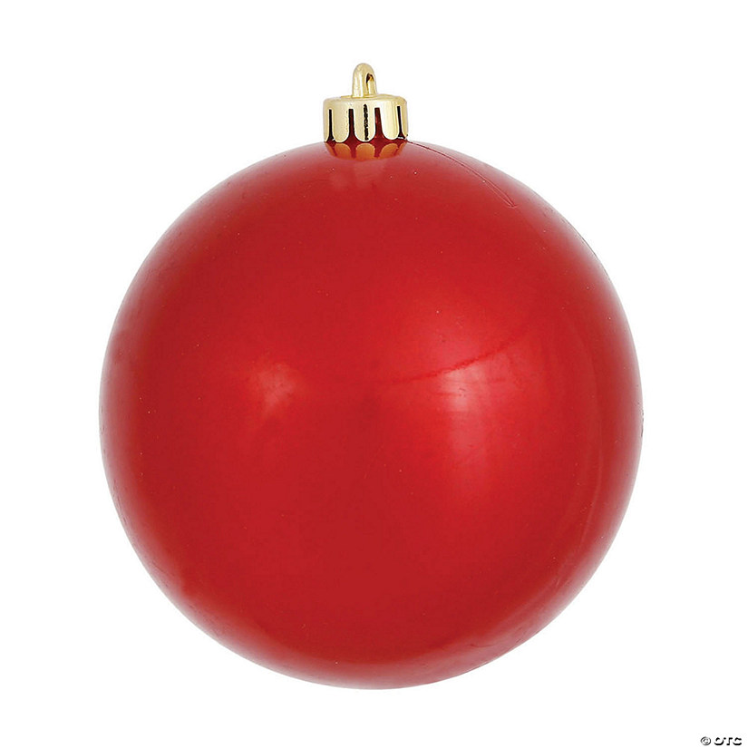 Vickerman 4" Red Candy Ball Ornament, 6 per Bag Image