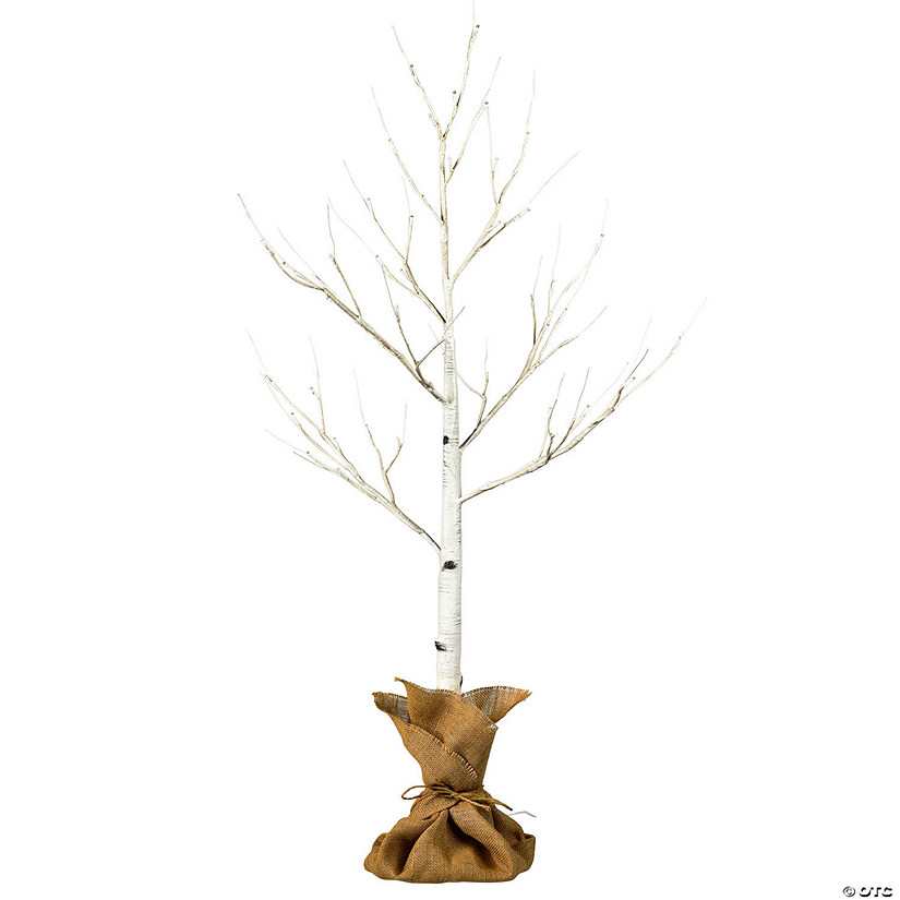 Vickerman 4' White Birch Twig Tree, Warm White 3mm Wide Angle LED lights. Image