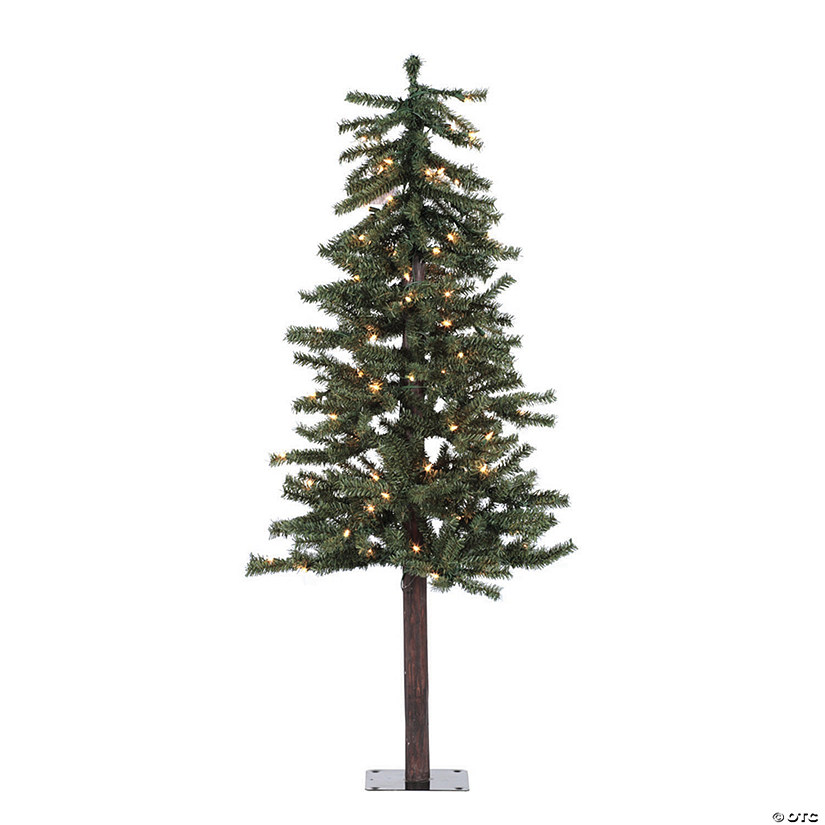 Vickerman 4' x 24" Natural Alpine Tree Warm White Lights Image