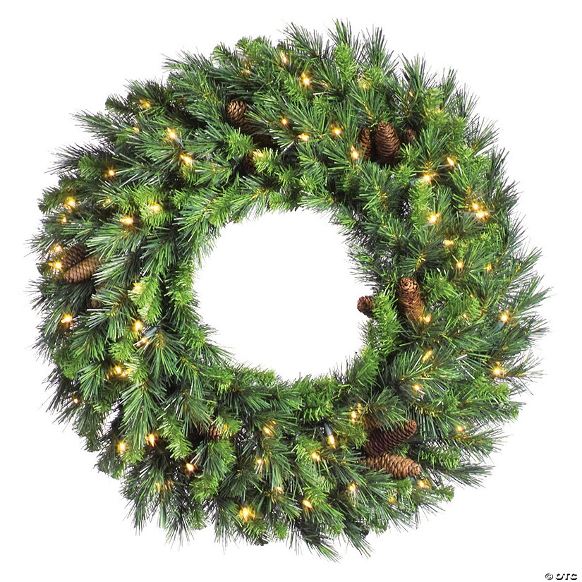 Vickerman 42" Cheyenne Pine Artificial Christmas Wreath, Clear Dura-lit Incandescent Lights Image
